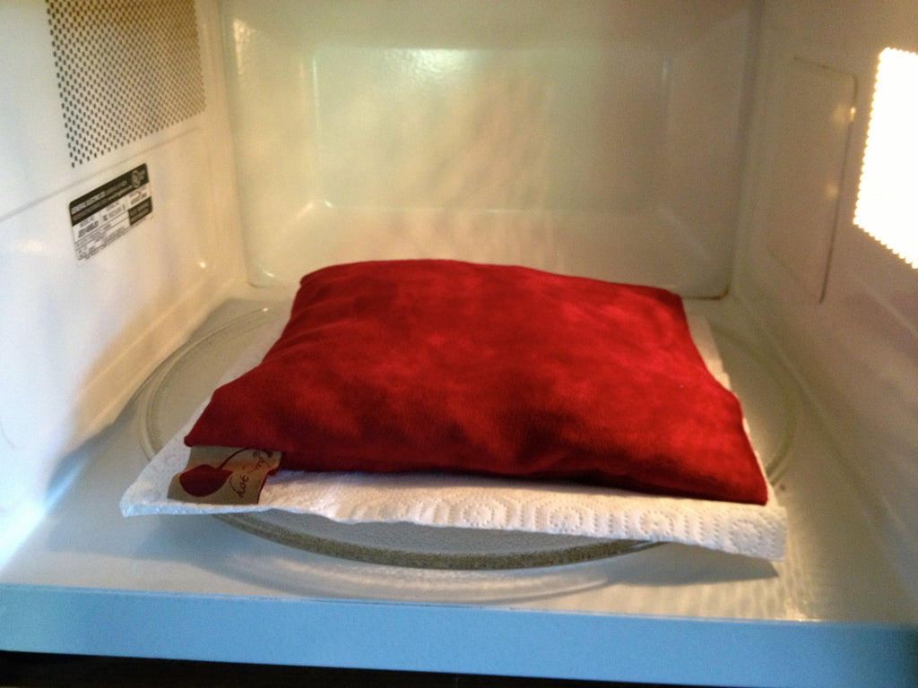 The Amélie – Menstrual Phase Square Pillow in Plush Cherry Ultra-Suede