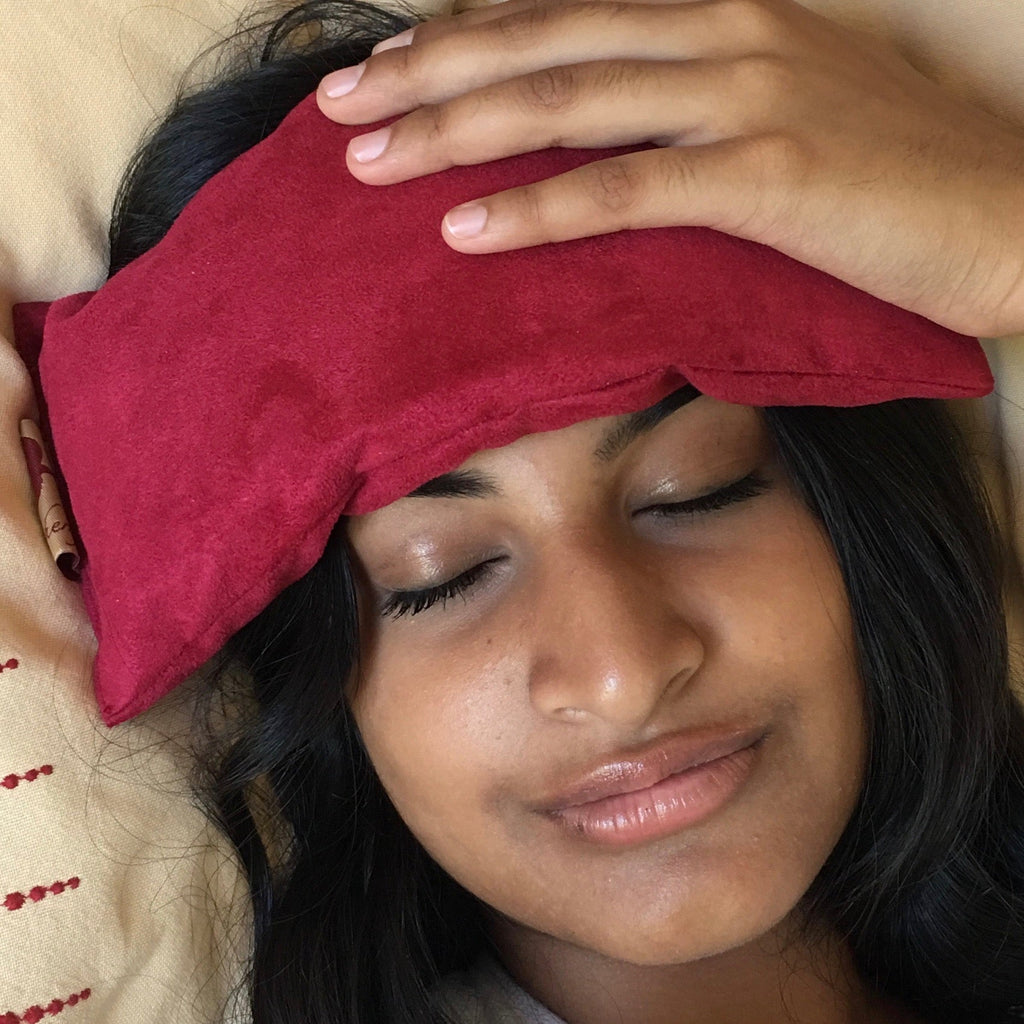 The Maren – Hot & Cold Eye Pillow in Plush Cherry Ultra-Suede