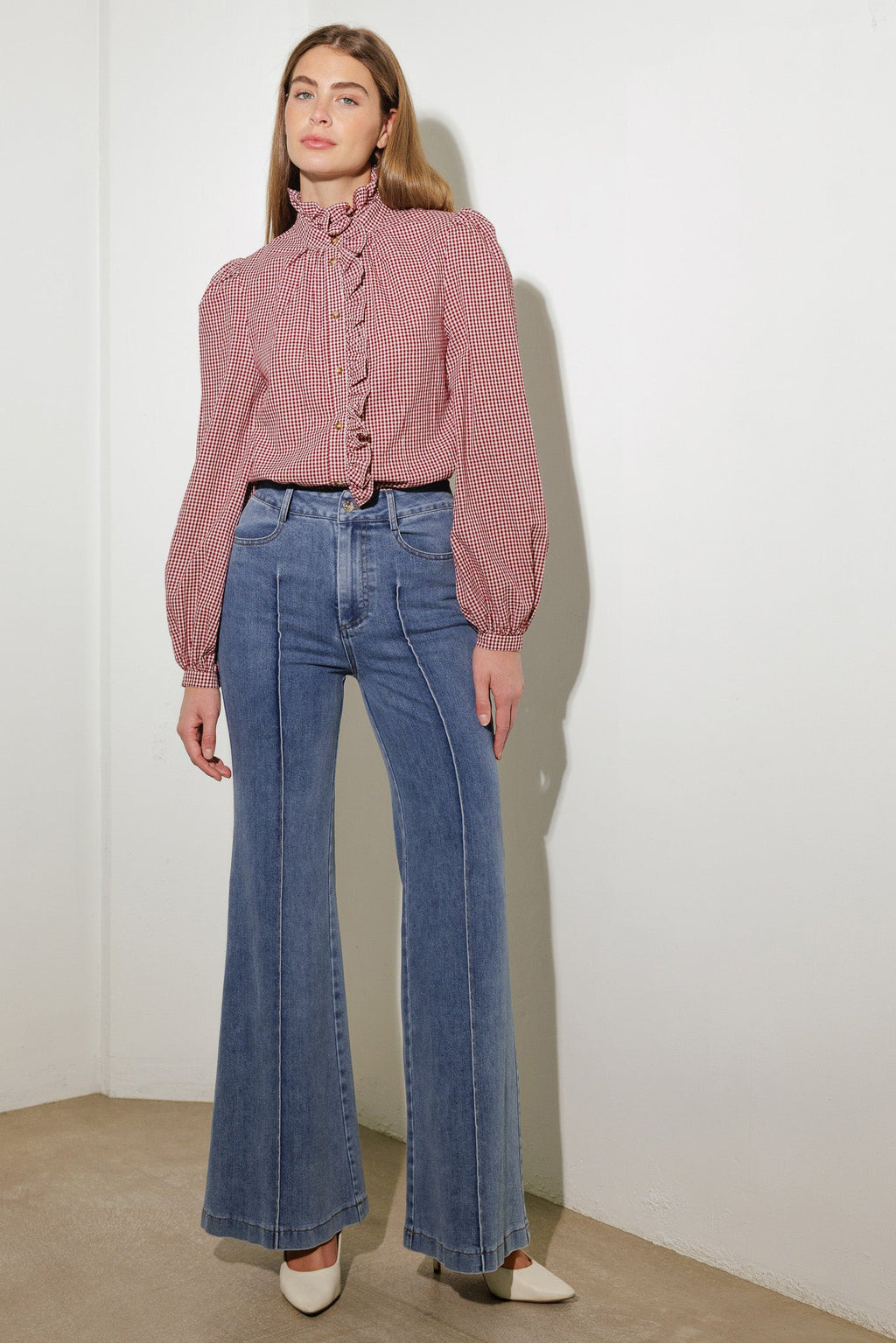 The Reya – Stretch Denim Wide-Leg Pant