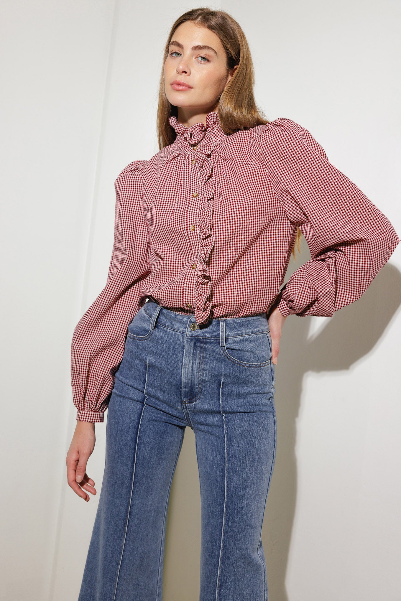 The Reya – Stretch Denim Wide-Leg Pant