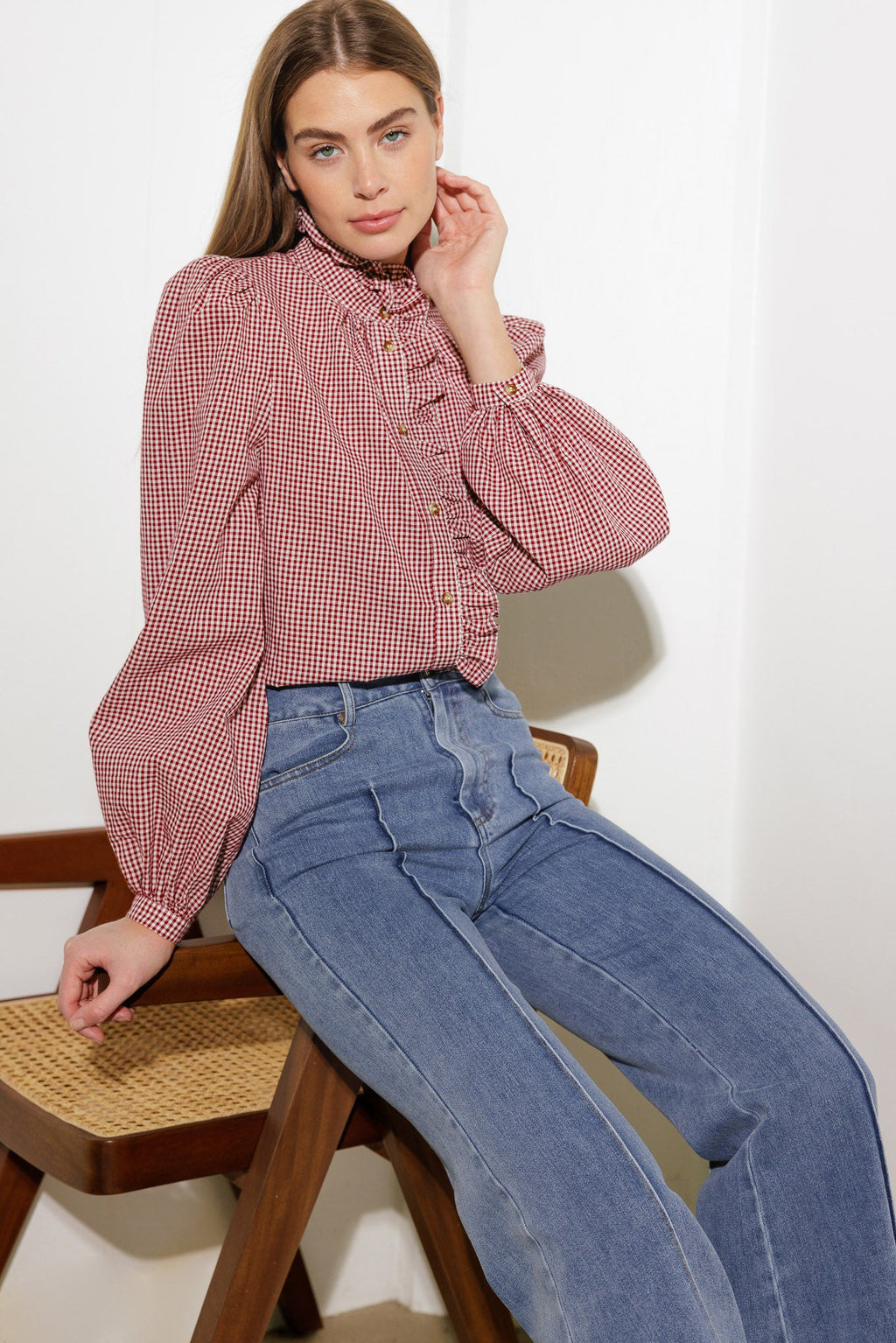 The Reya – Stretch Denim Wide-Leg Pant