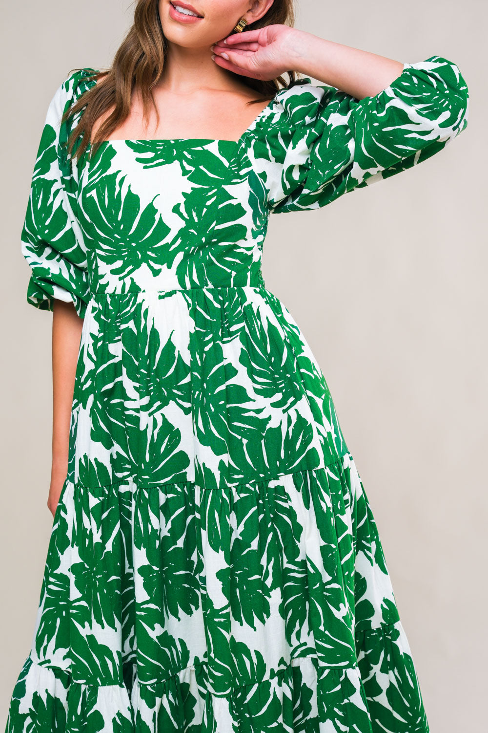 The Saphira – Woven Statement Midi Dress