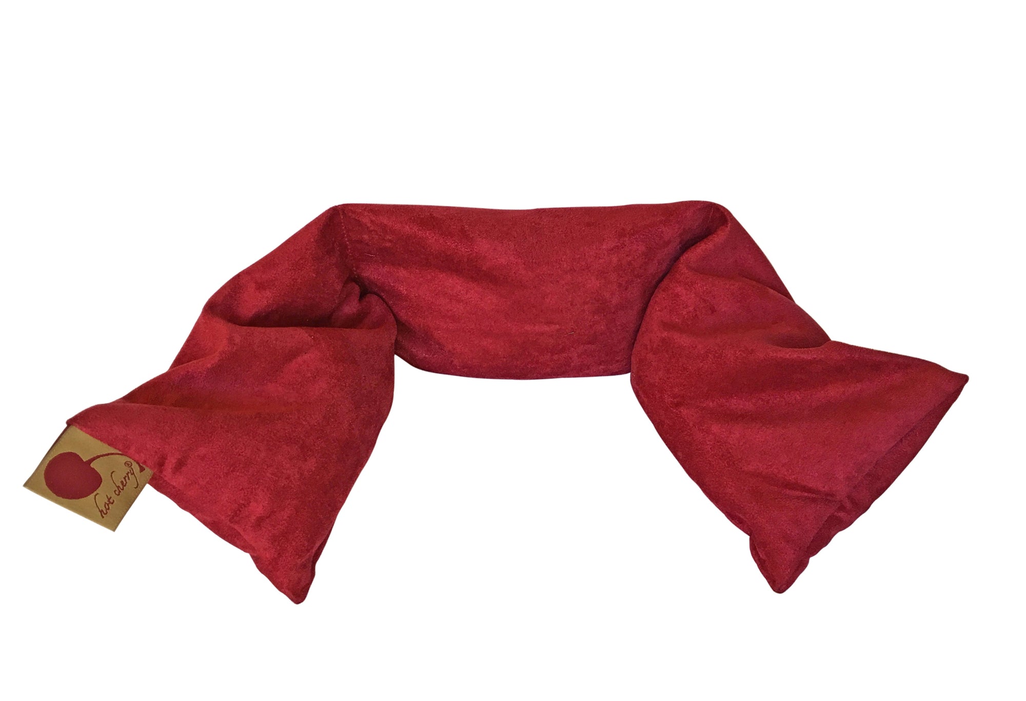 The Celine – Menstrual Phase Neck Wrap in Plush Cherry Ultra-Suede
