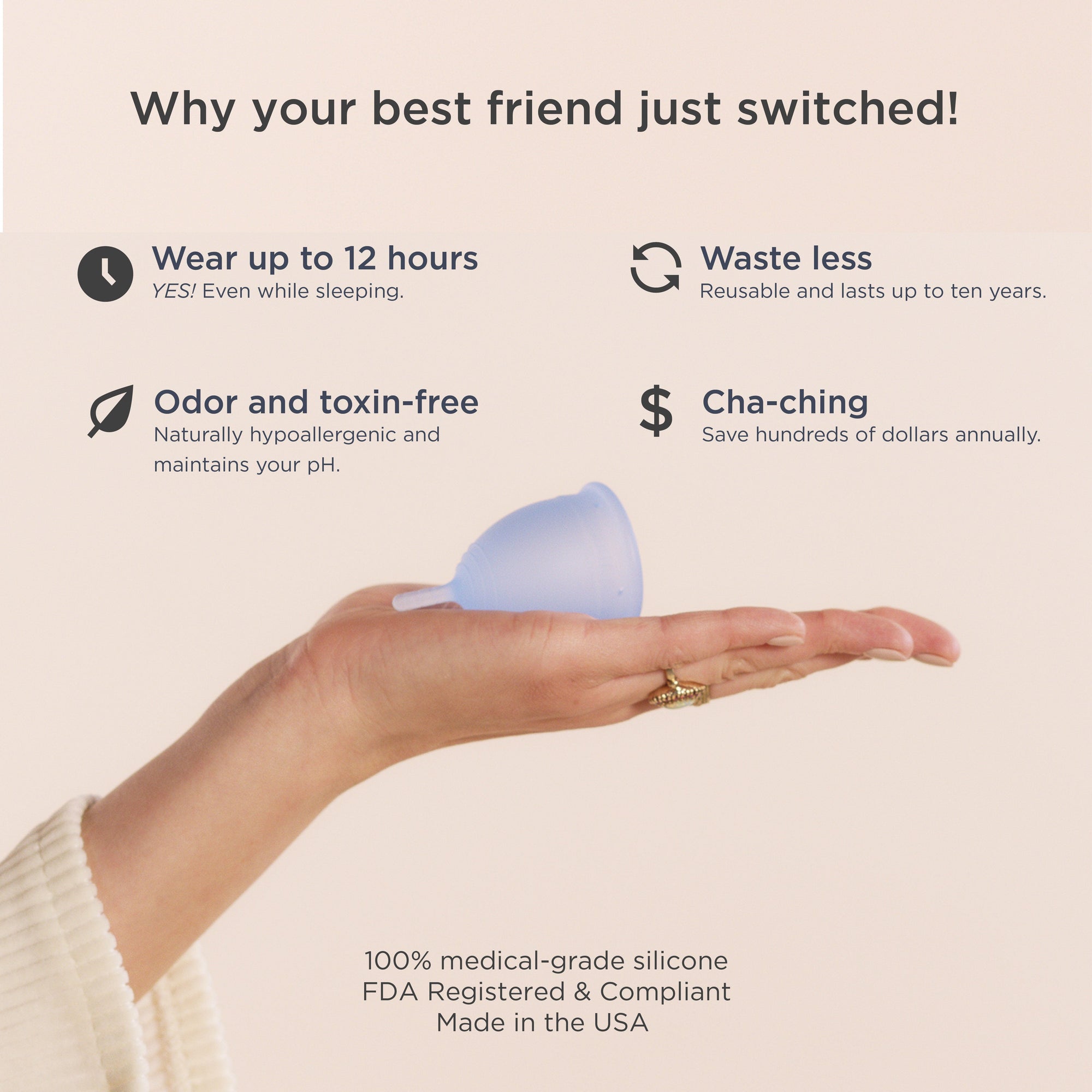 The Raya – Classic Saalt Silicone Menstrual Cup