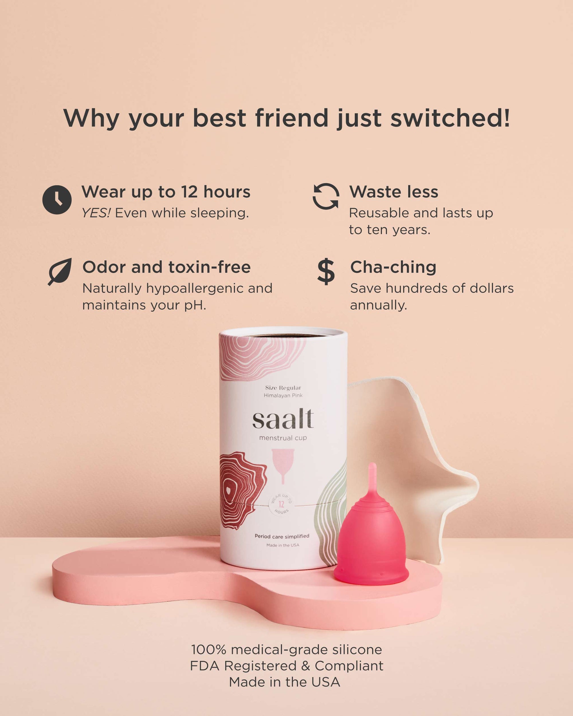 The Raya – Classic Saalt Silicone Menstrual Cup