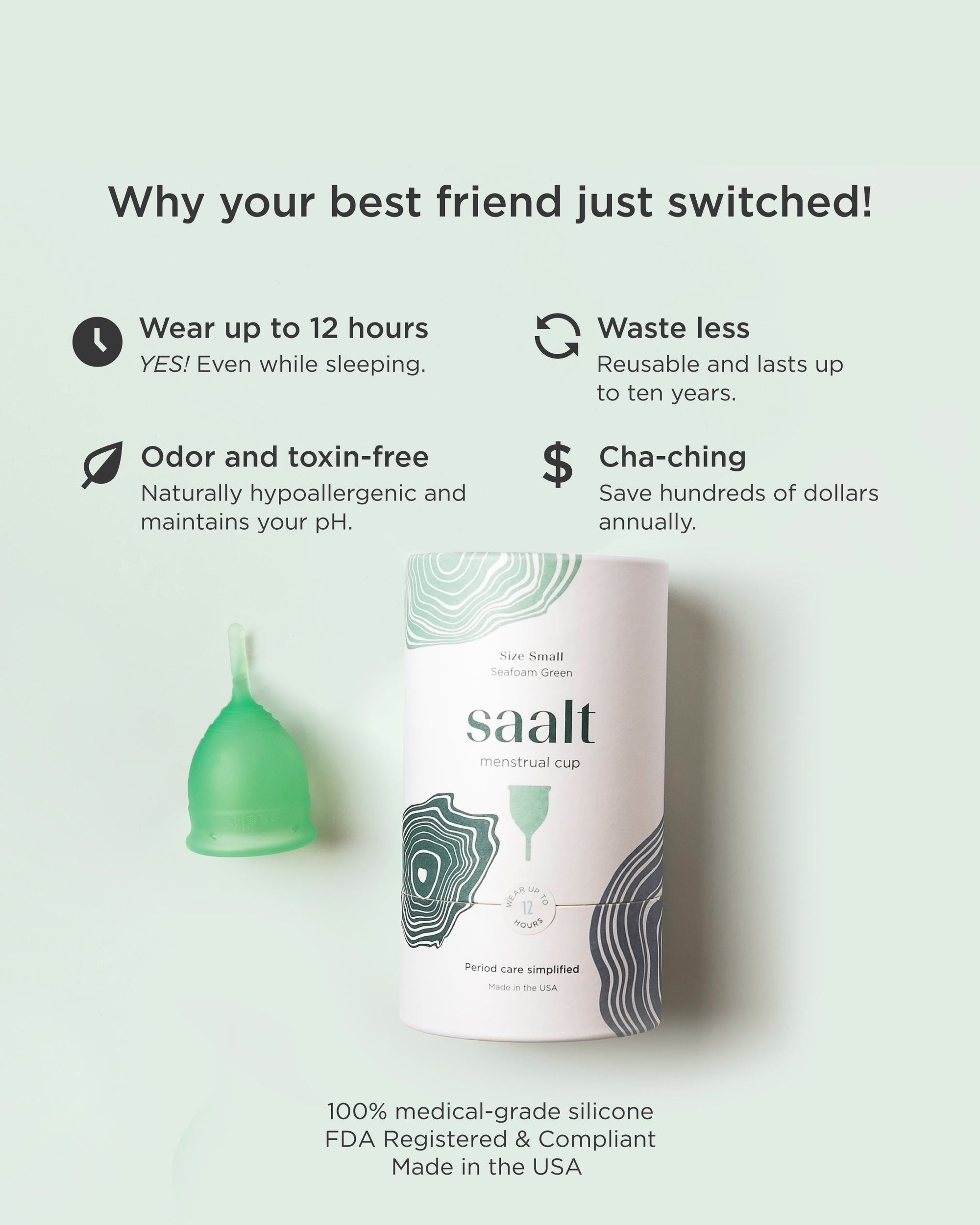 The Raya – Classic Saalt Silicone Menstrual Cup
